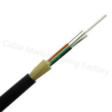 Manufacturing outdoor aerial aramid yarn 12 core single mode adss fiber optic cable with PE or AT single jacket